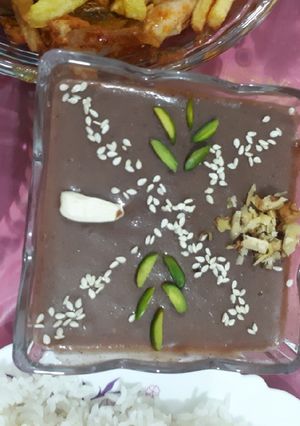 عکسی از دستور پودینگ شکلات