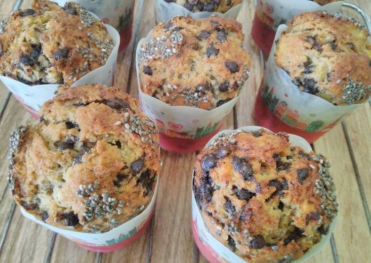 Choco chia banana muffin