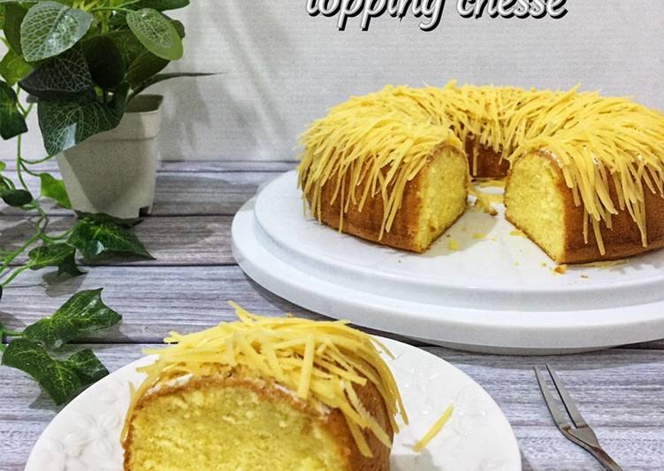 Oldies spon cake topping chesse
(Bolu jadul topping keju)