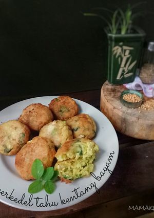 Foto resep Perkedel kentang telur bayamIrit telur (menu eat clean #2)