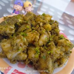 A picture of Dhaniya aloo sabji.