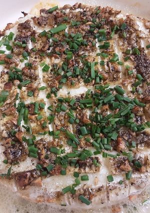 A picture of Savory Garlic and Herb Baked Brie.