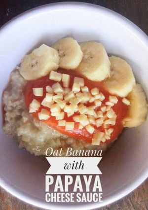 Foto resep Mpasi Oat Banana with Papaya Cheese Sauce