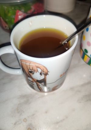A picture of Salabat (Ginger Root Tea) with Turmeric.