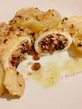 Calamari con patate al forno, sabbiati