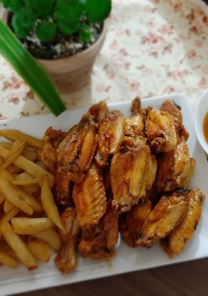 عکسی از دستور بال و کتف سوخاری و سیب زمینی تنوری