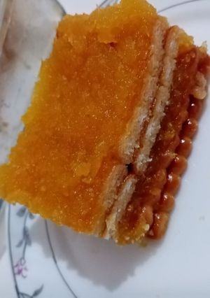 O poză a rețetei Desert din piure de dovleac, măr și portocală.