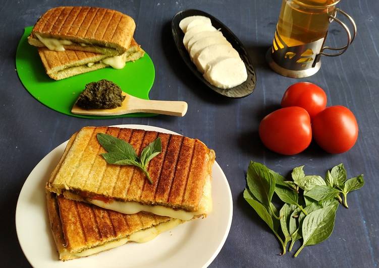 Simple Way to Prepare Award-winning Caprese pesto grilled sandwich