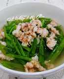 Canh rau muống nấu tôm