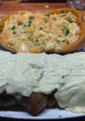 Una foto de Lomo en tira a la calabrese con coreanito relleno