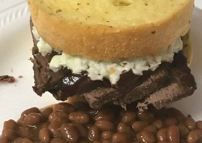 Texas toast brisket sandwich