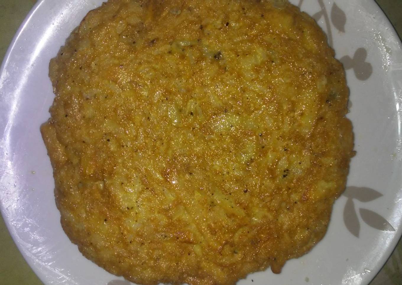 Tortilla reciclada de papas y arroz