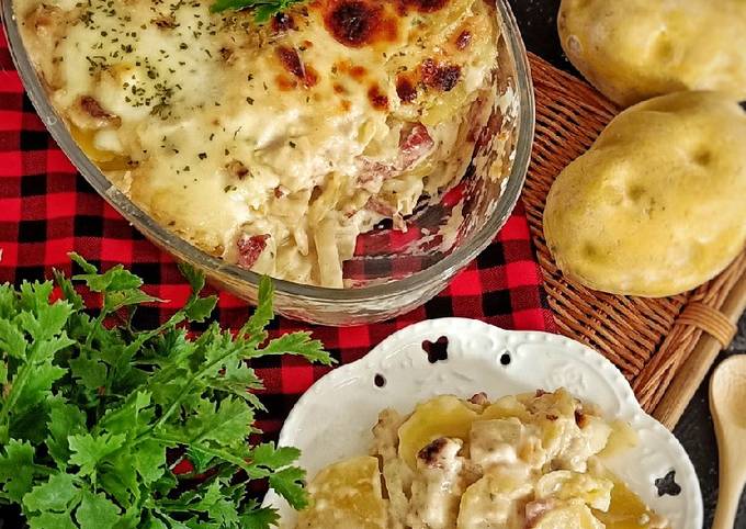 Resep Kentang Lapis Ham Keju Anti Gagal