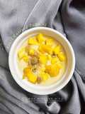 Fruit Custard Pudding with Chrysanthemum