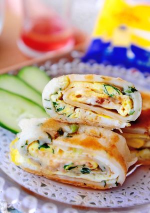 鮪魚起司蛋餅 的食譜成品照片