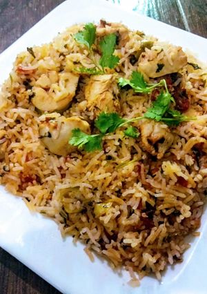 A picture of Maghazi pulao.