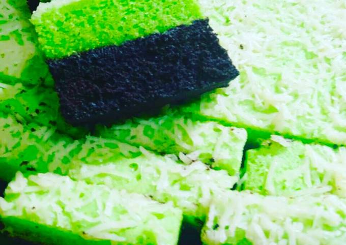 Brownies pandan kukus ala amanda