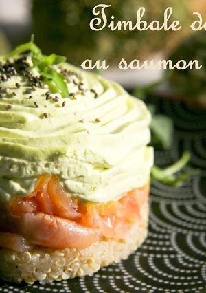 Une photo de Timballe de quinoa au saumon et wasabi