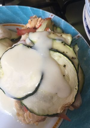 Una foto de Lasagna de vegetales y pollo al horno