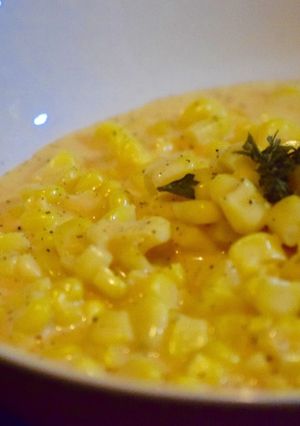 A picture of Slow Cooker Cheddar Corn 🌽.