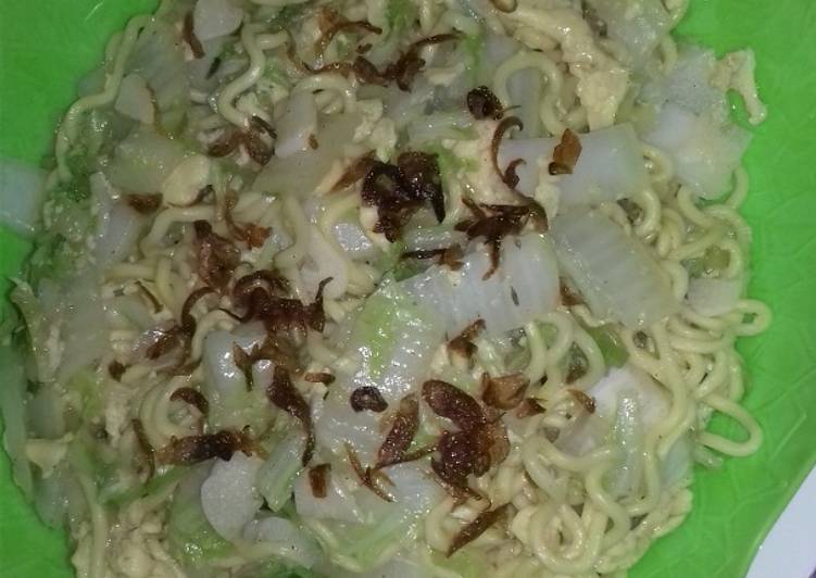 Cara memasak Miedog ( mi ndog ) sawi putih 😁 Anti Gagal