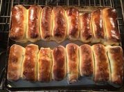 A picture of sausage bread rolls