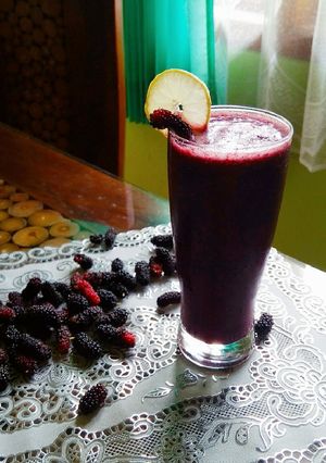 Foto resep Mulberry + Dates Smoothies (no sugar added)