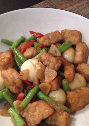 Foto resep Tumis kacang panjang tempe telur puyuh