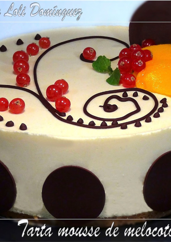 Una foto de Tarta mousse de melocotón y queso