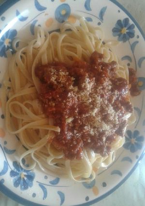 Una foto de Un Clásico Tallarines Con Carne Molida 👌
