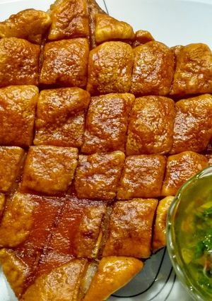 A picture of Crispy pork belly with chimichurri.