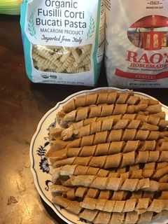 A picture of California Farm Hand Made Fusilli Wheat Pasta.