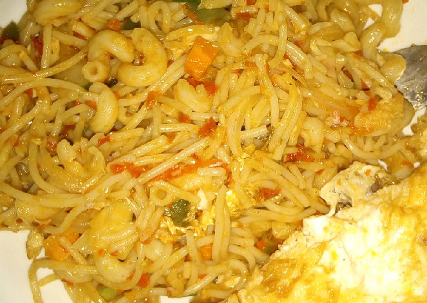Spaghetti and macaroni veggies jellof
