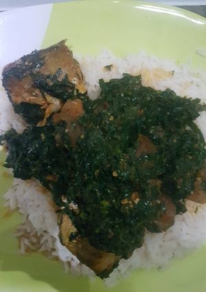 A picture of Vegetable and rice.
