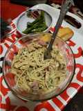 Espagueti cremoso con salsa velouté