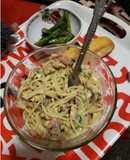 Espagueti cremoso con salsa velouté