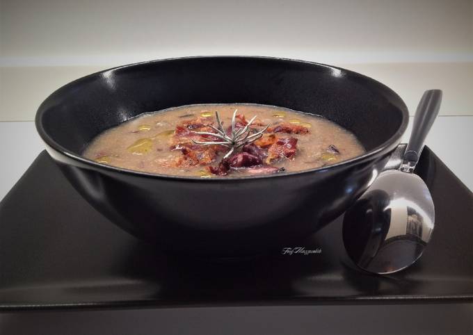 Come a Preparare Perfetto Minestra di polenta con radicchio tardivo e fagioli rossi