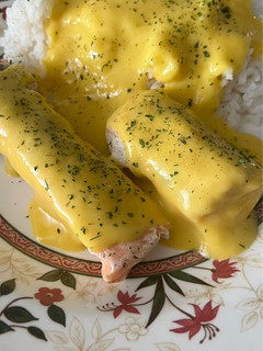 Una foto de Salmón con salsa de mango (Thermomix)