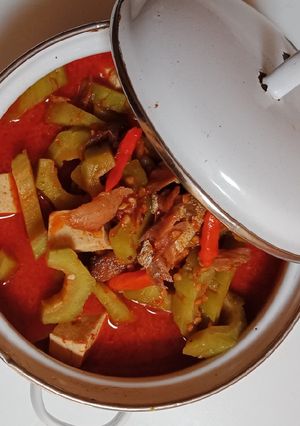 Foto resep Suir tongkol asin santan pare
