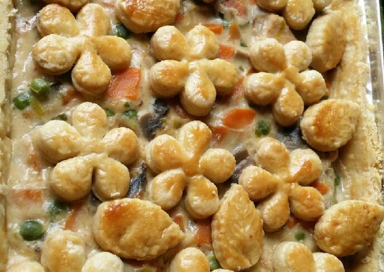Step-by-Step Guide to Make Quick Creamy chicken and vegetable family pie