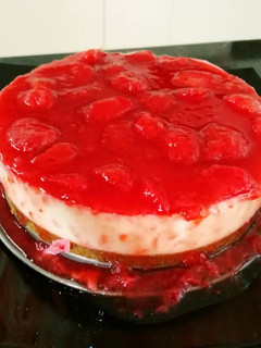 Una foto de Tarta de quesitos y fresa