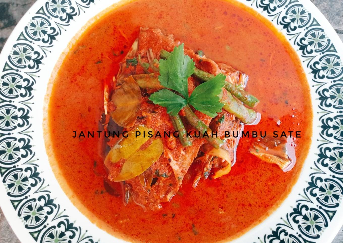 Jantung pisang kuah bumbu sate