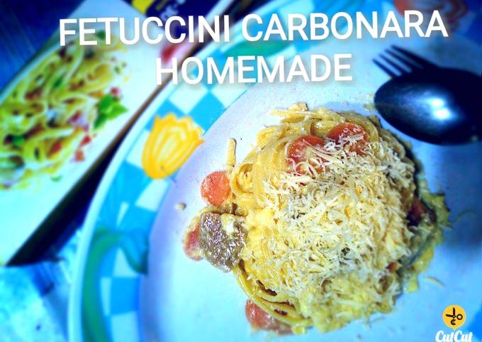 Fetuccini carbonara homemade