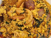 A picture of vegetable egusi soup