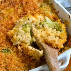 A picture of Broccoli Chicken Rice casserole.