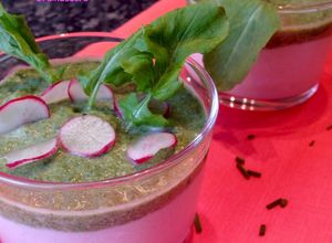 Une photo de Verrines de crème de radis au wasabi