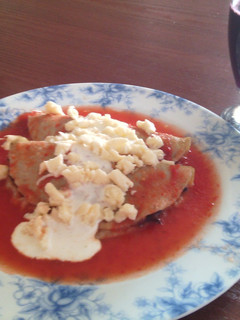 A picture of Hibiscus Flower Enchiladas.
