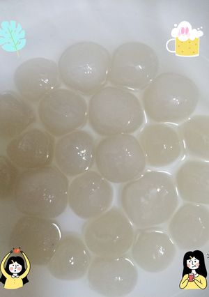 Hình của món Trân châu từ bột năng (pearl made from tapioca starch ☃️).