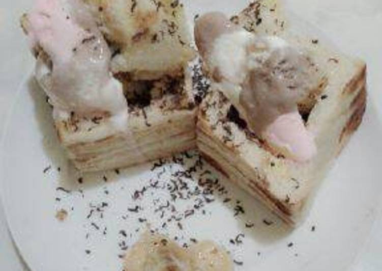 Bagaimana Menyiapkan Toasted ice cream yang Enak Banget