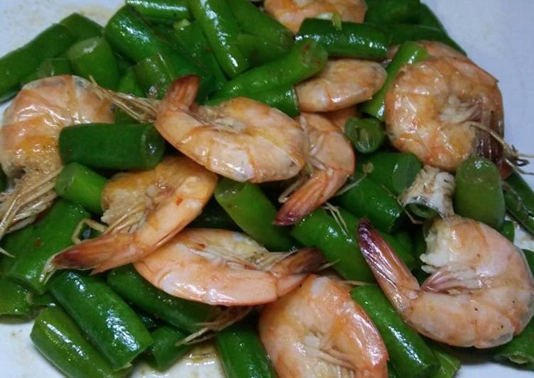 Tumis buncis udang